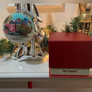 Pier 1 Li Bien 2017 Trucking Along Christmas Ornament Reverse Painted